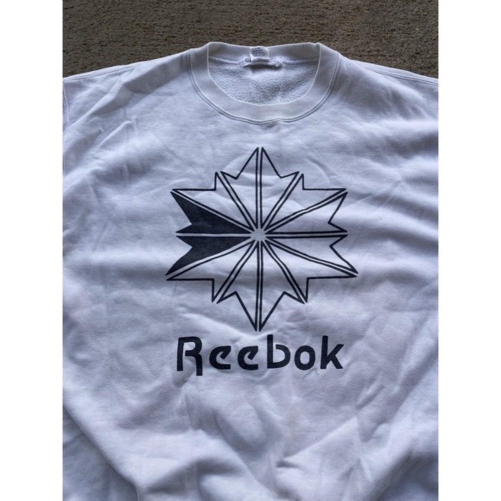 Vintage GAP Sport Sweatshirt Mens XL White Reebok Graphic Pullover Fleece 90s - Picture 2 of 10